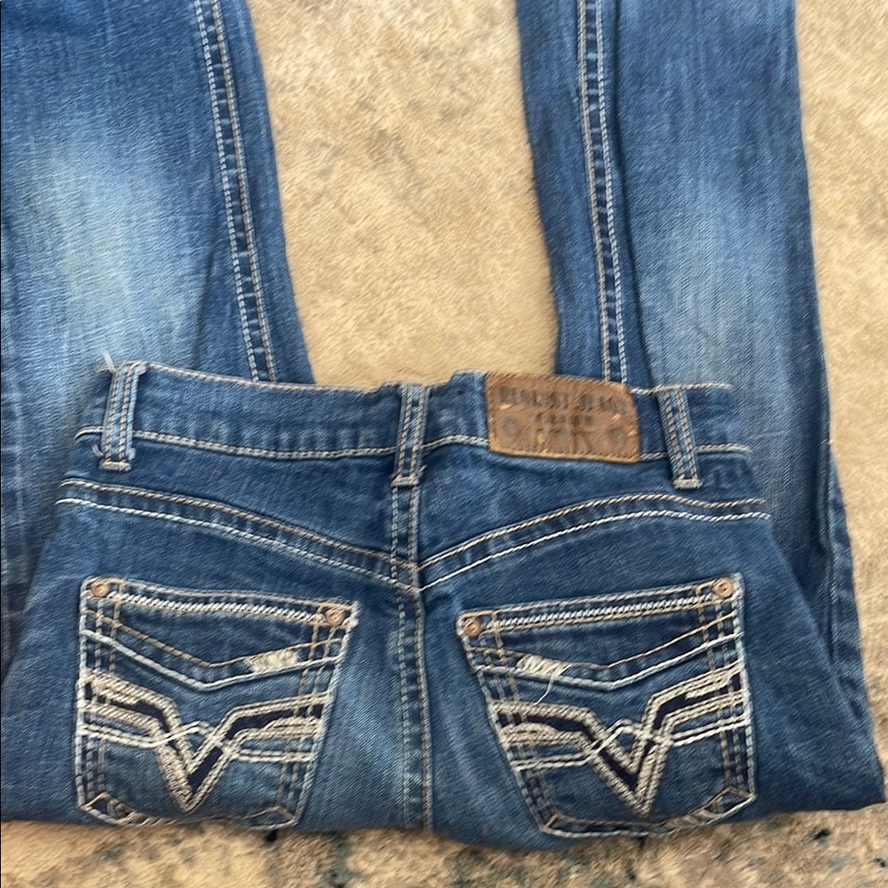 Blue Denim Jeans with Embroidered Pockets